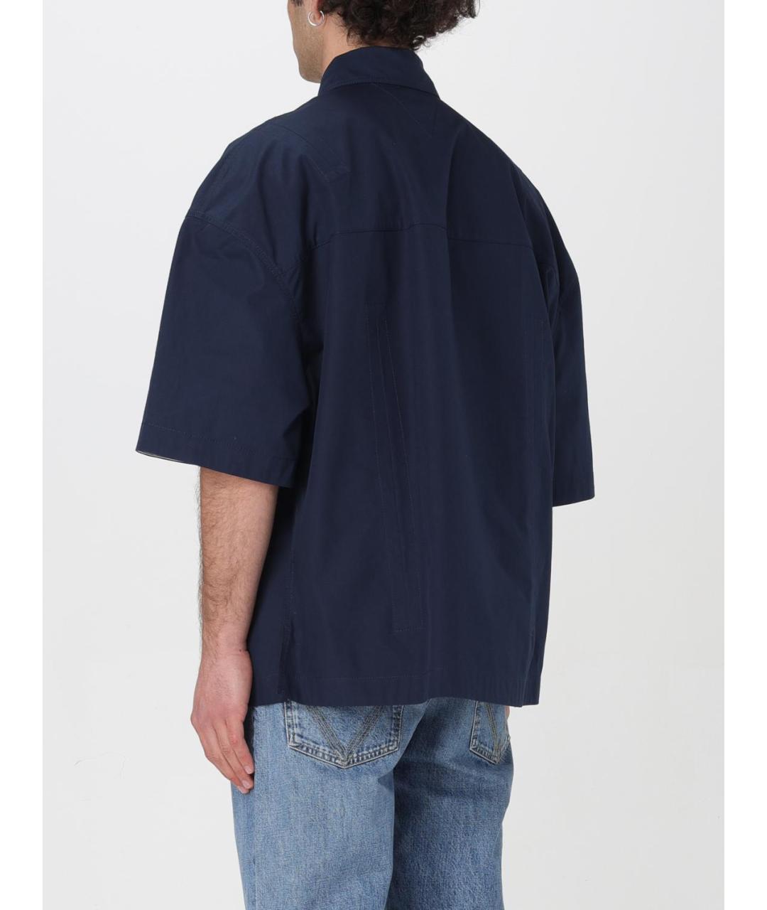 BOTTEGA VENETA Синяя хлопковая кэжуал рубашка, фото 3