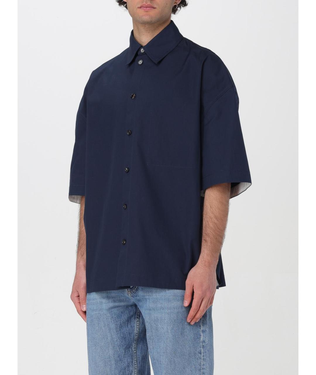BOTTEGA VENETA Синяя хлопковая кэжуал рубашка, фото 4