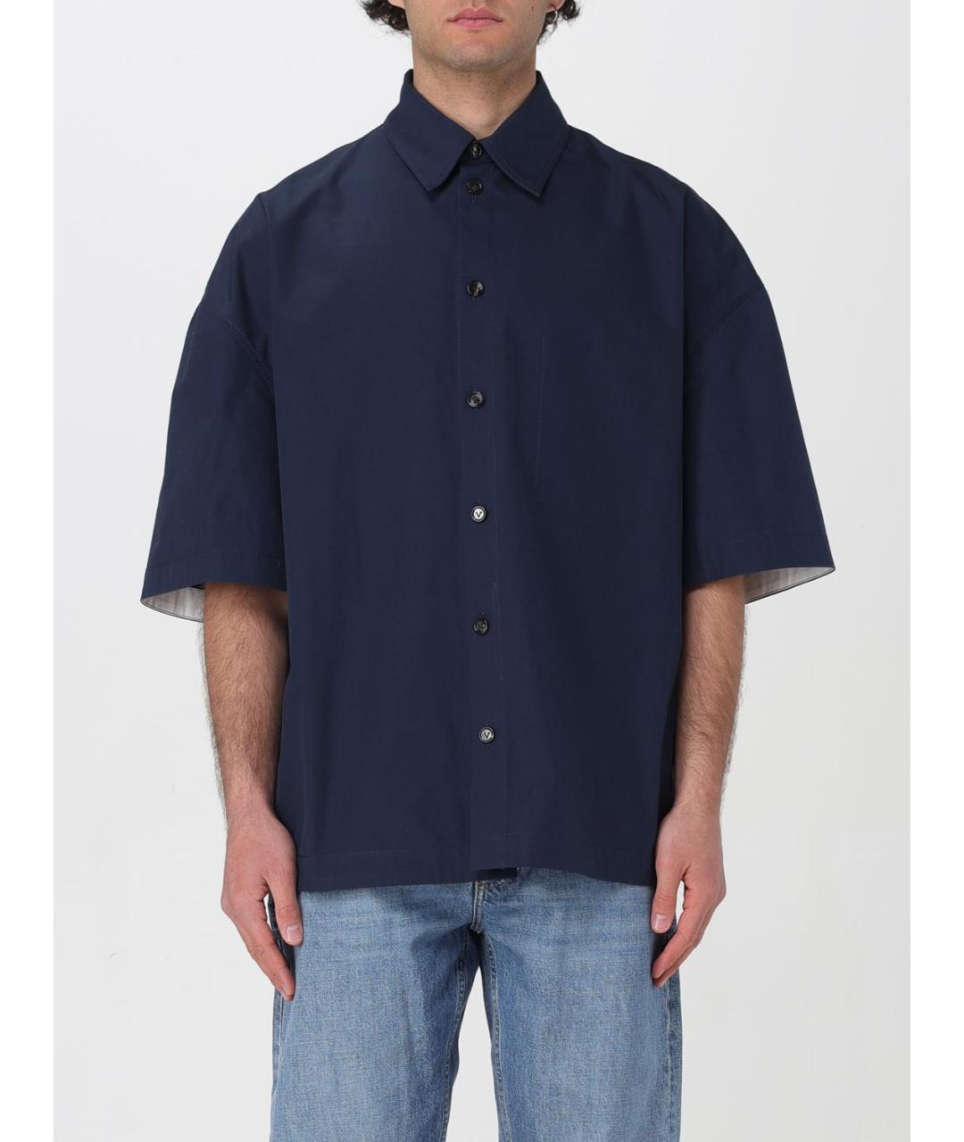 BOTTEGA VENETA Синяя хлопковая кэжуал рубашка, фото 6