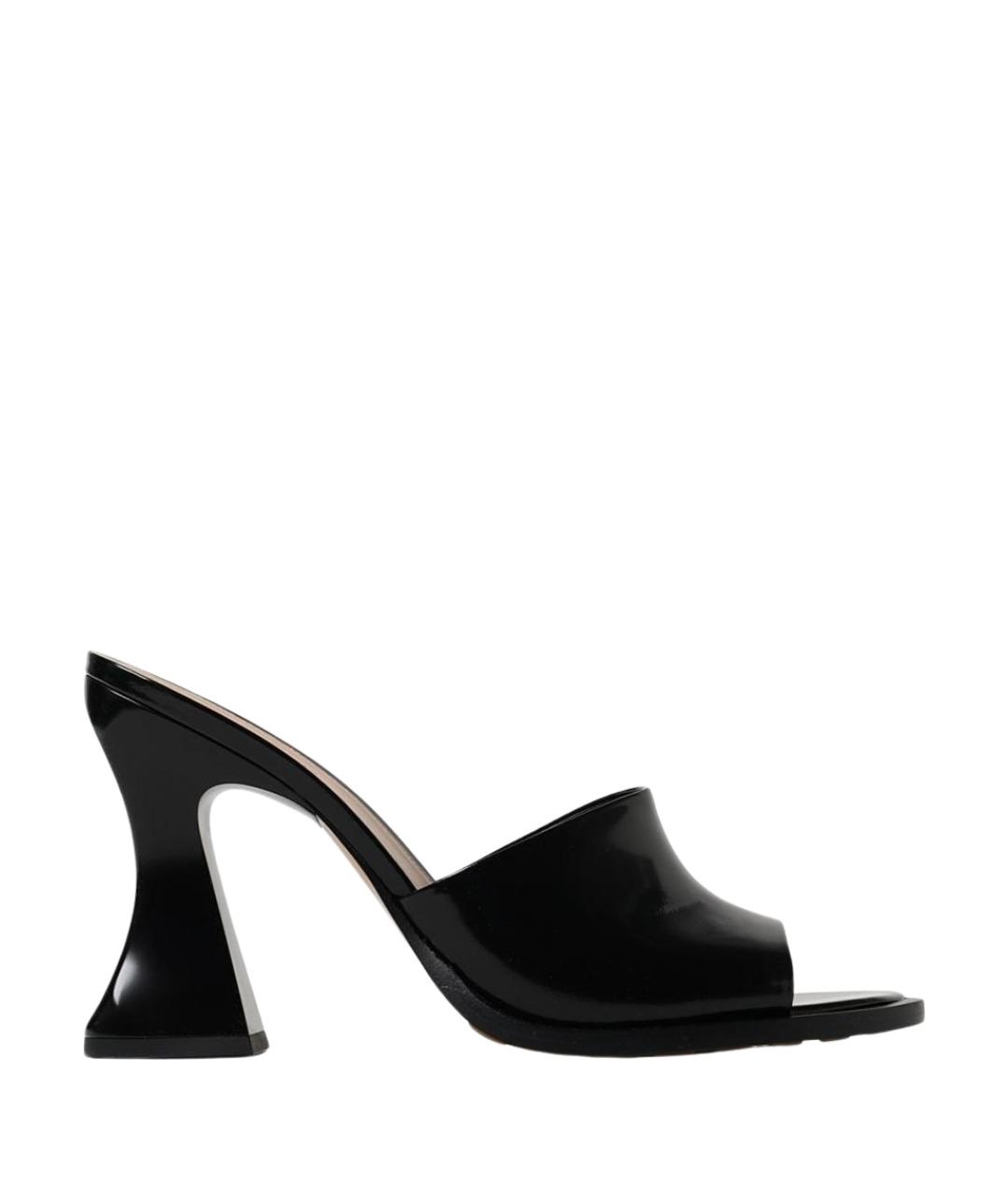 BOTTEGA VENETA Черные кожаные мюли, фото 1