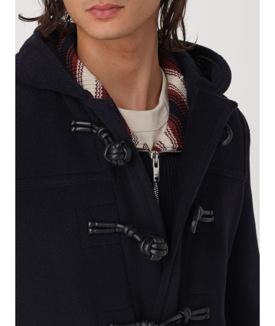 BOTTEGA VENETA Темно-синее шерстяное пальто, фото 6