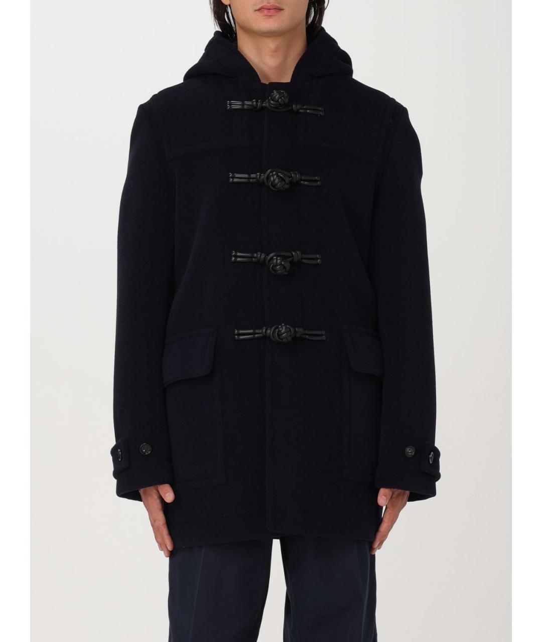 BOTTEGA VENETA Темно-синее шерстяное пальто, фото 2