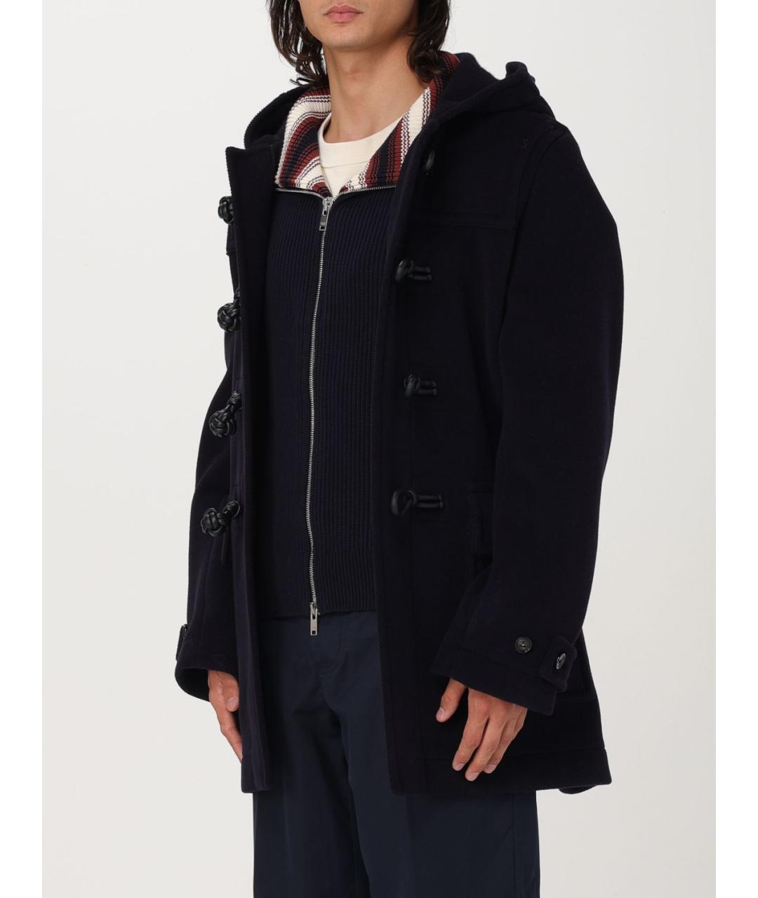 BOTTEGA VENETA Темно-синее шерстяное пальто, фото 5