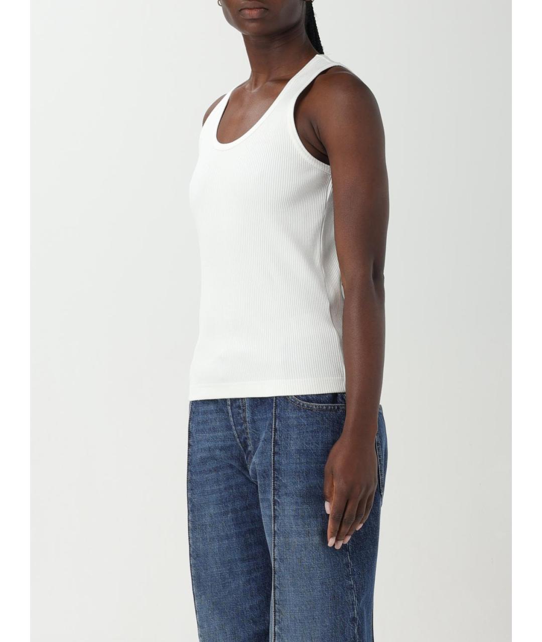 BOTTEGA VENETA Белая хлопковая майка, фото 4