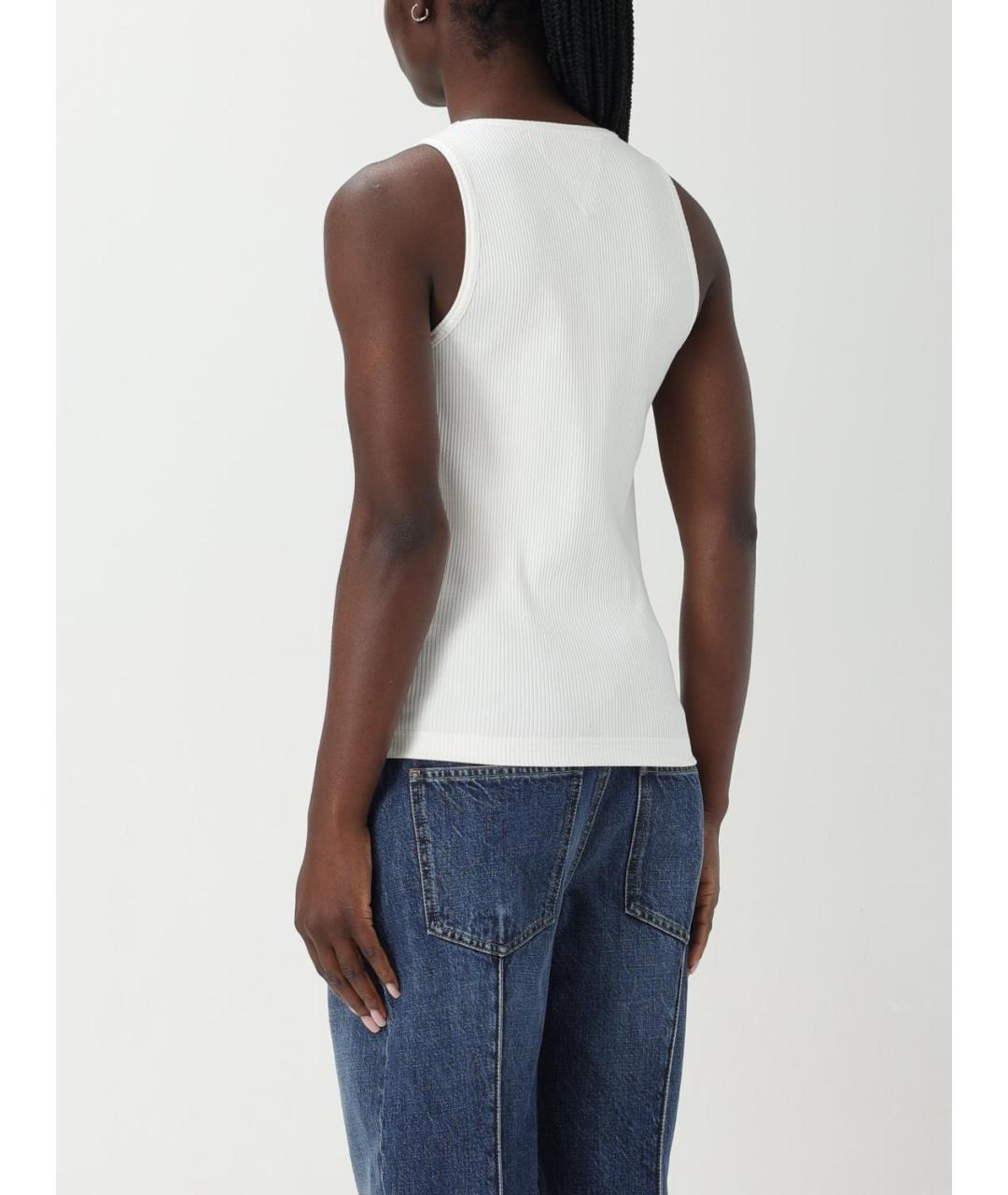 BOTTEGA VENETA Белая хлопковая майка, фото 3