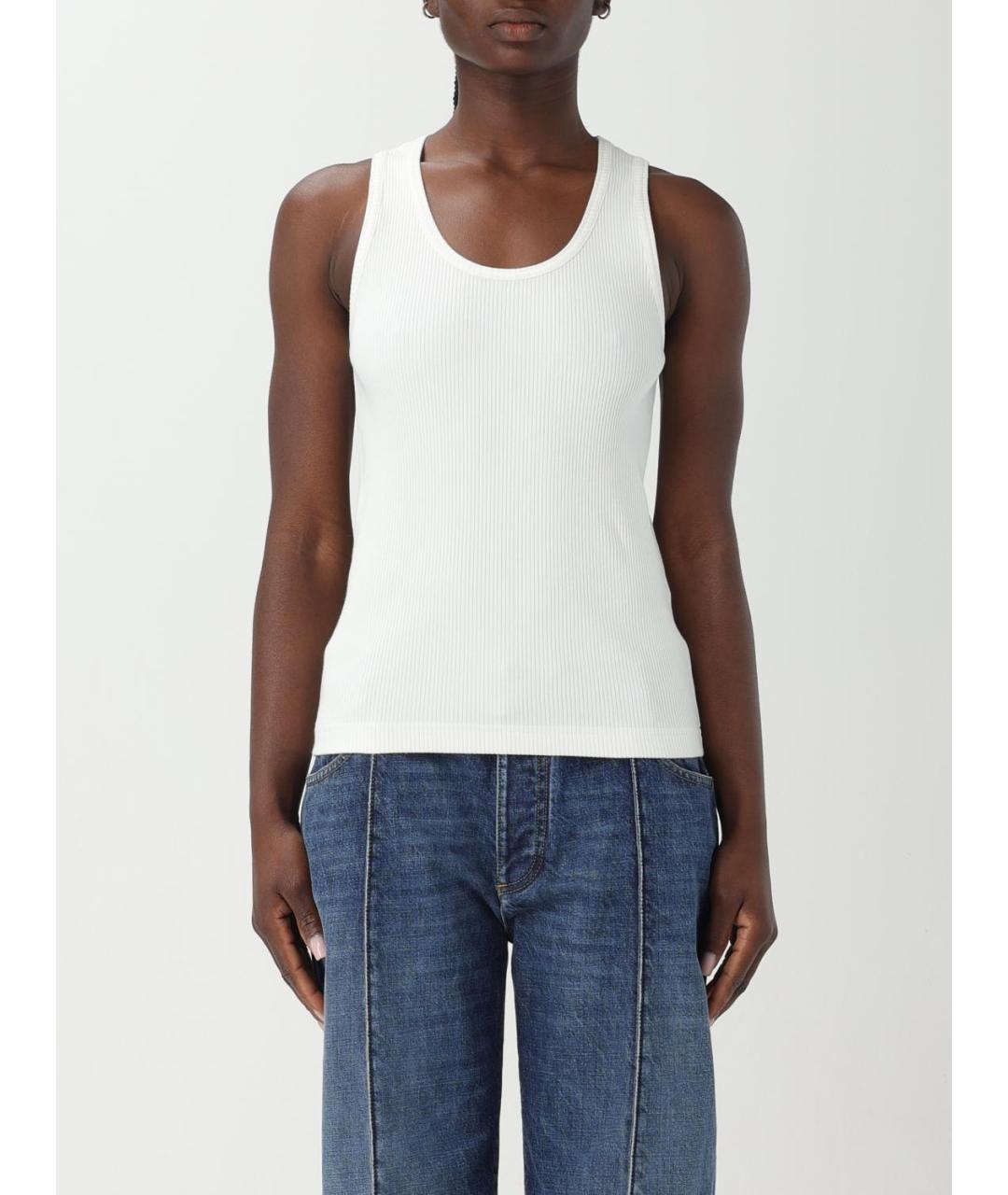 BOTTEGA VENETA Белая хлопковая майка, фото 6