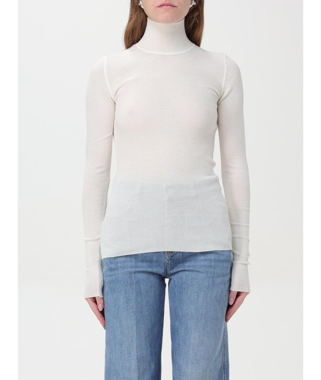 BOTTEGA VENETA Белая шерстяная водолазка, фото 6