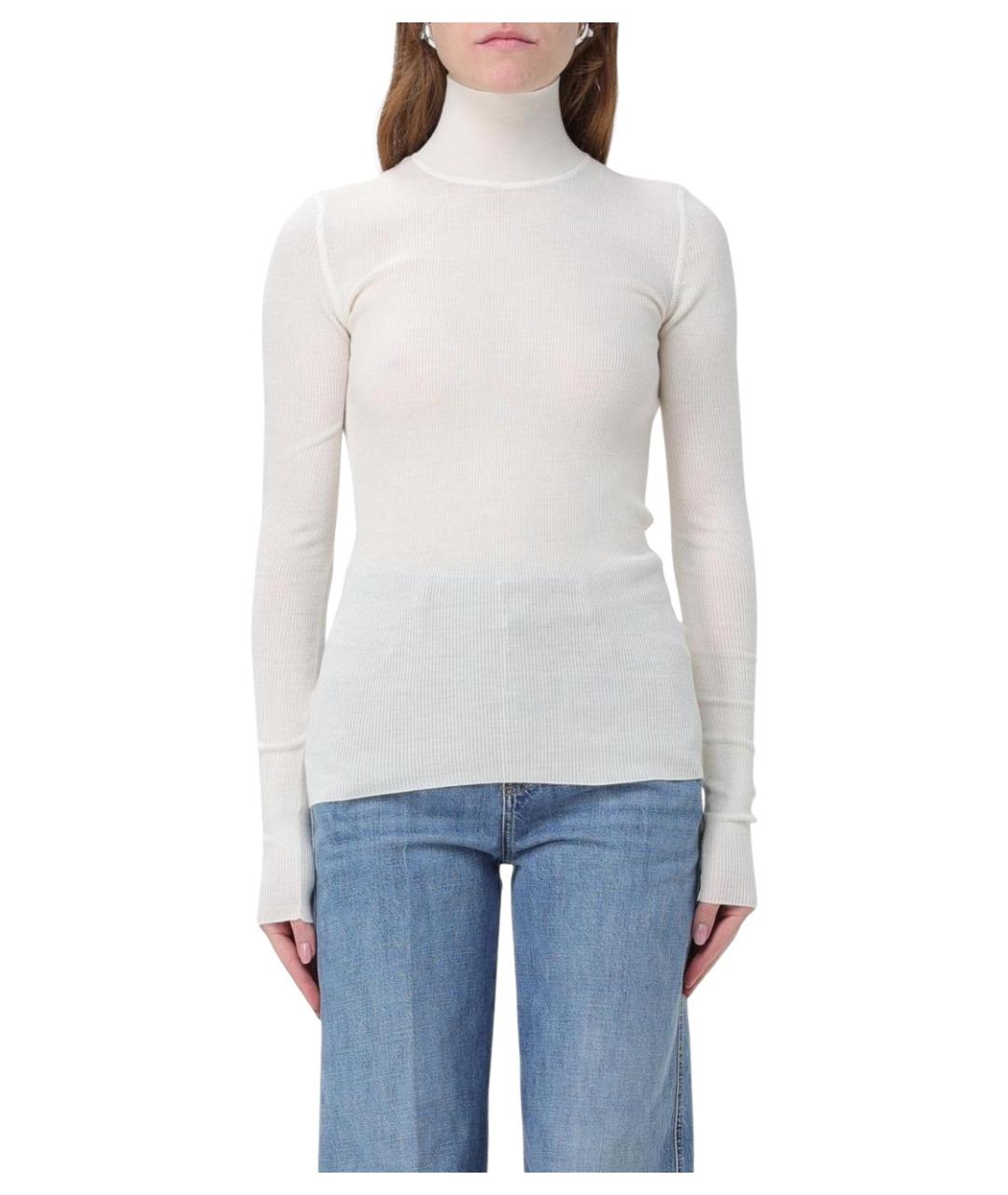 BOTTEGA VENETA Белая шерстяная водолазка, фото 1