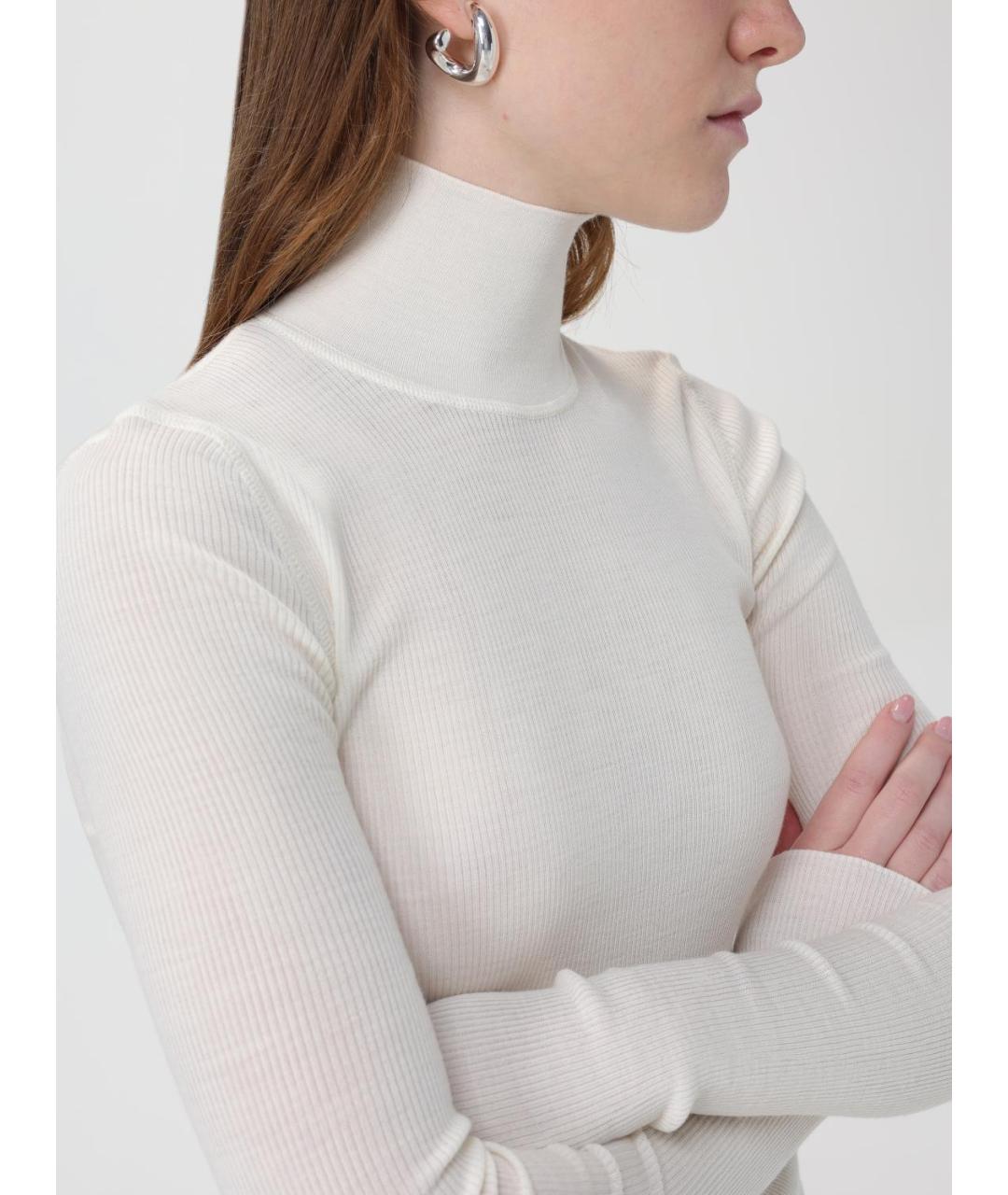 BOTTEGA VENETA Белая шерстяная водолазка, фото 5