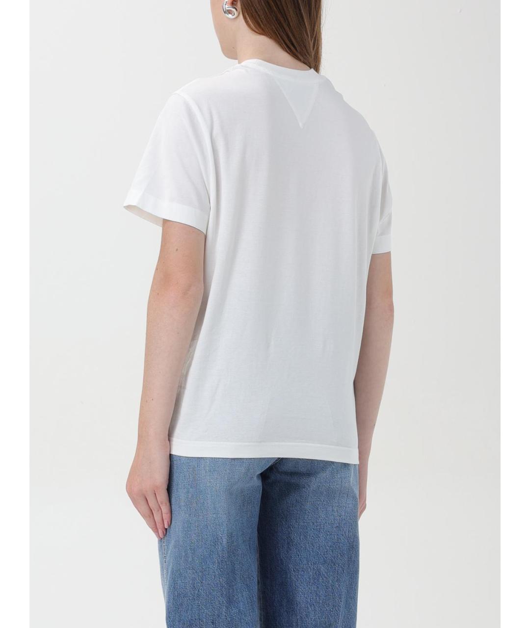 BOTTEGA VENETA Белая хлопковая футболка, фото 3