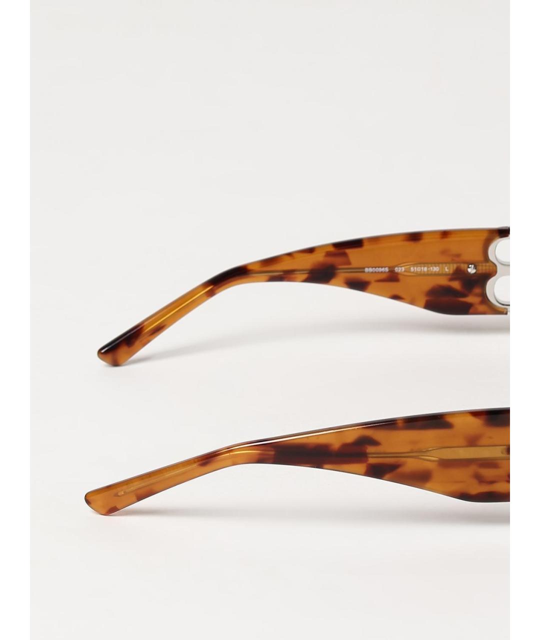 BALENCIAGA Коричневые пластиковые солнцезащитные очки, фото 5