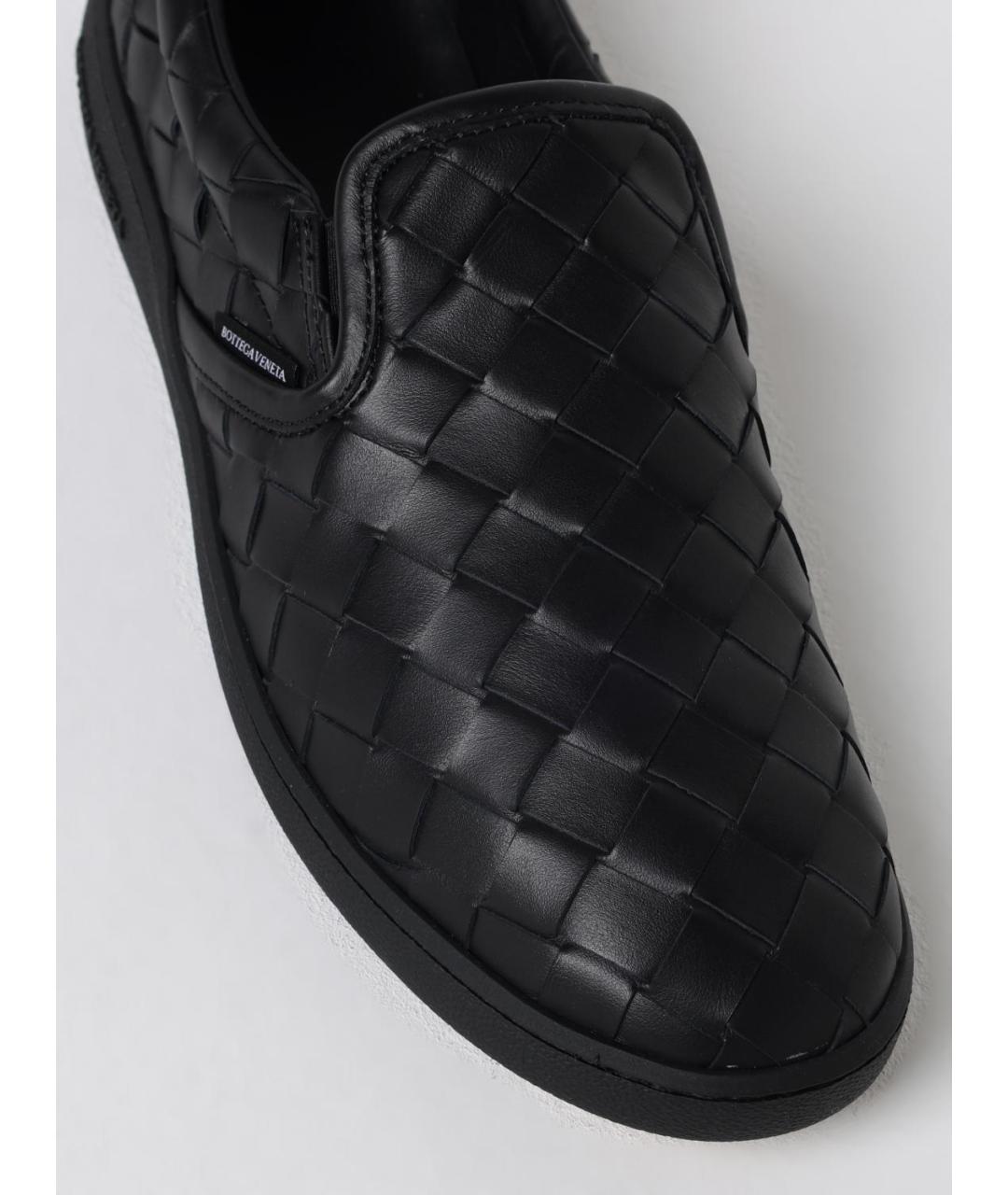 BOTTEGA VENETA Черные кожаные слипоны, фото 4