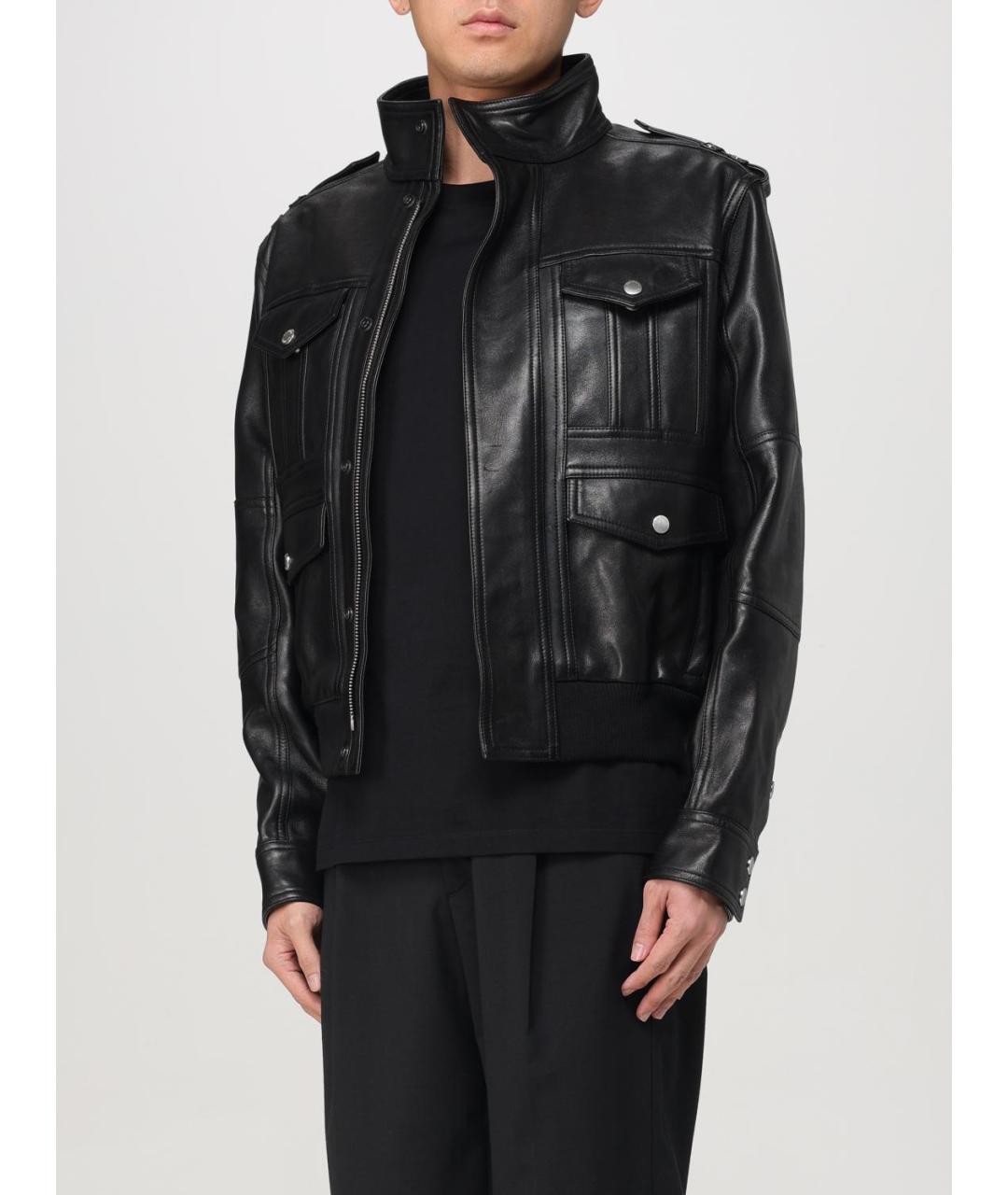 BALMAIN Черная кожаная куртка, фото 4