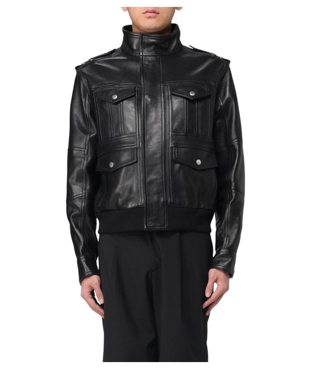 BALMAIN Черная кожаная куртка, фото 1