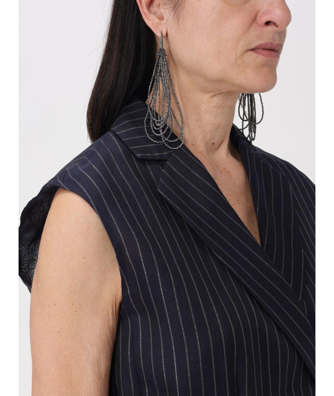 BRUNELLO CUCINELLI Черные серебряные серьги, фото 2