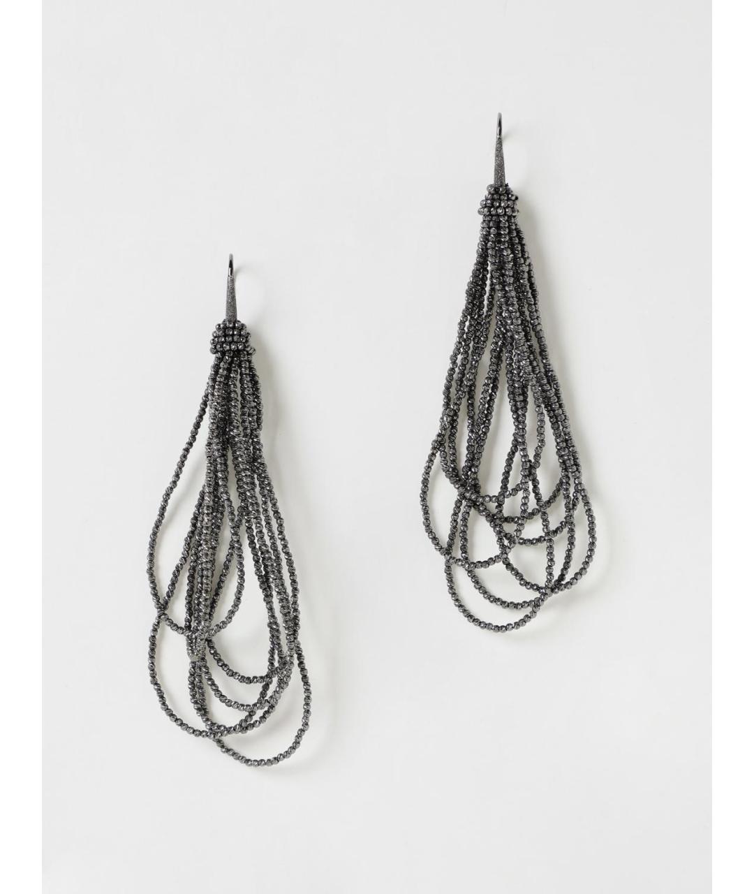 BRUNELLO CUCINELLI Черные серебряные серьги, фото 4