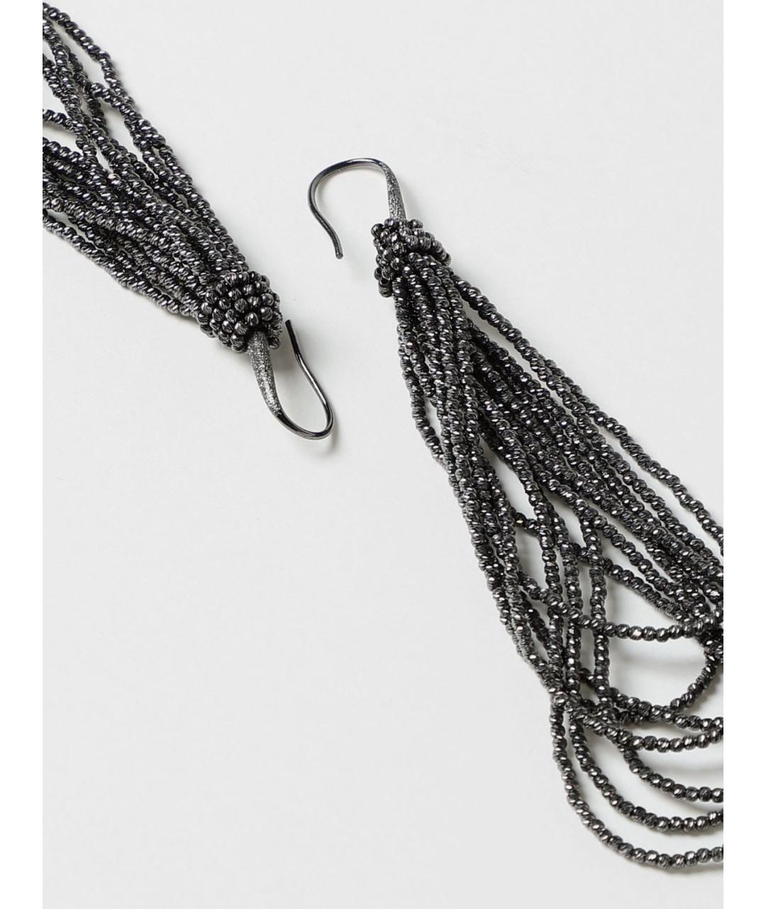 BRUNELLO CUCINELLI Черные серебряные серьги, фото 3