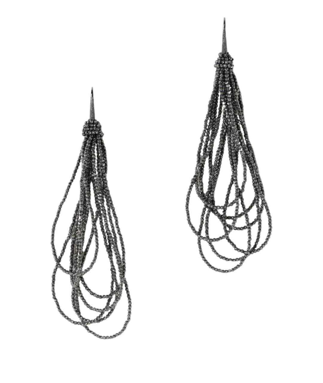 BRUNELLO CUCINELLI Черные серебряные серьги, фото 1