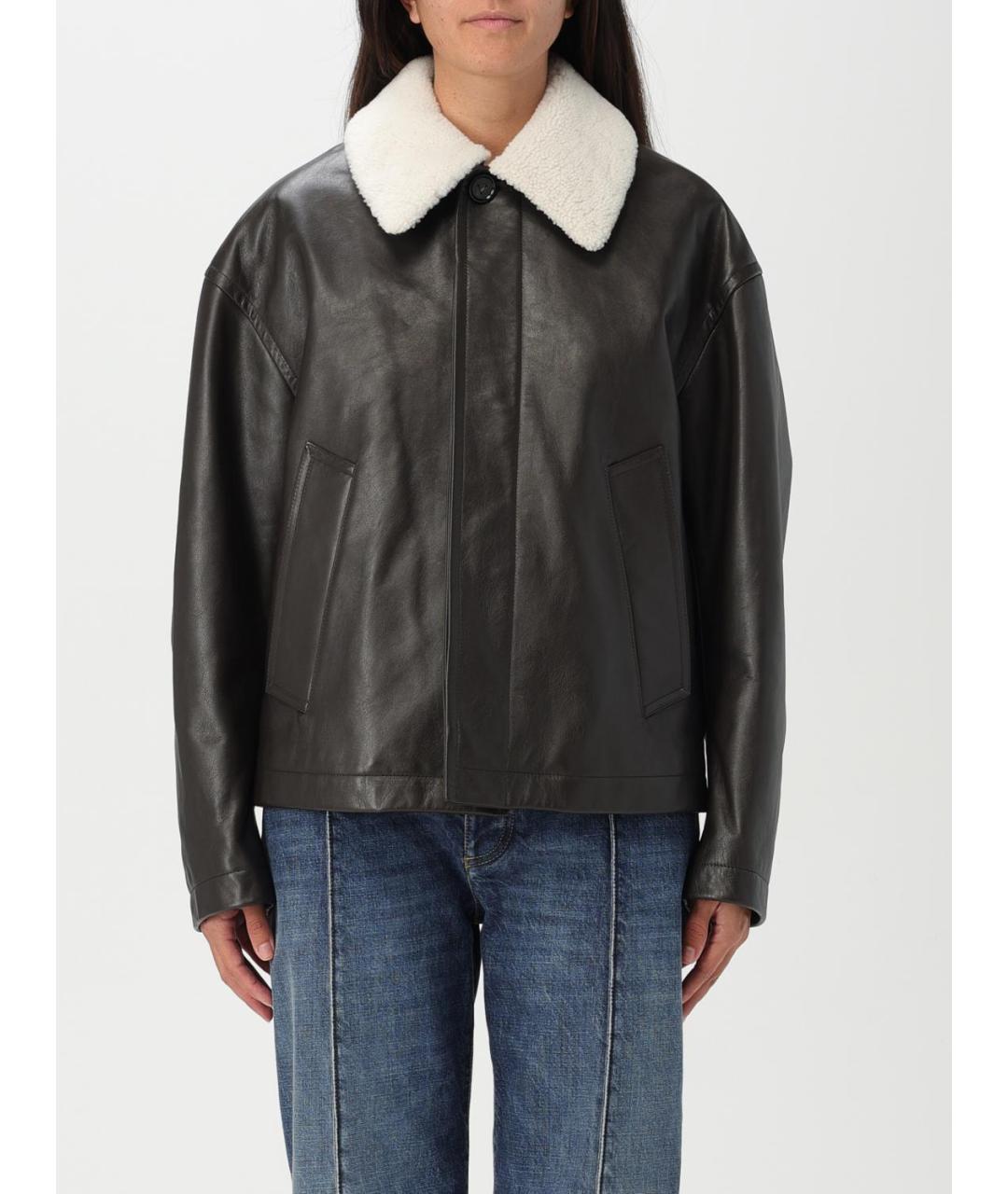 BOTTEGA VENETA Коричневая кожаная куртка, фото 2