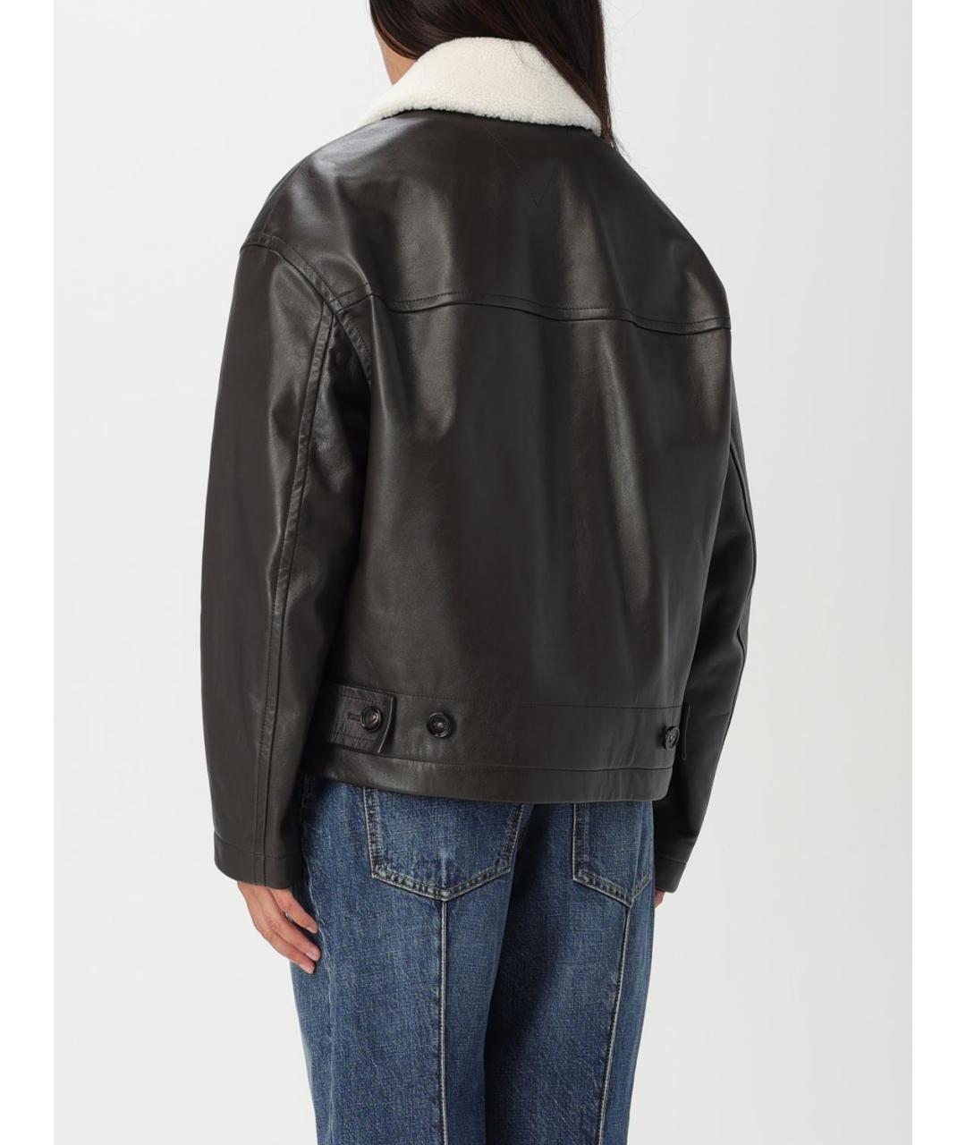 BOTTEGA VENETA Коричневая кожаная куртка, фото 4