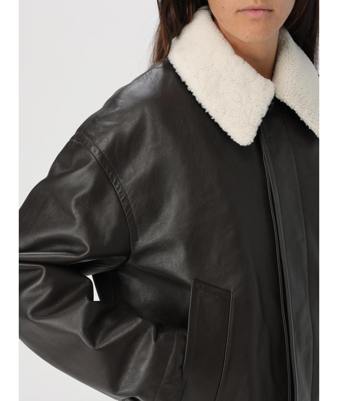 BOTTEGA VENETA Коричневая кожаная куртка, фото 6