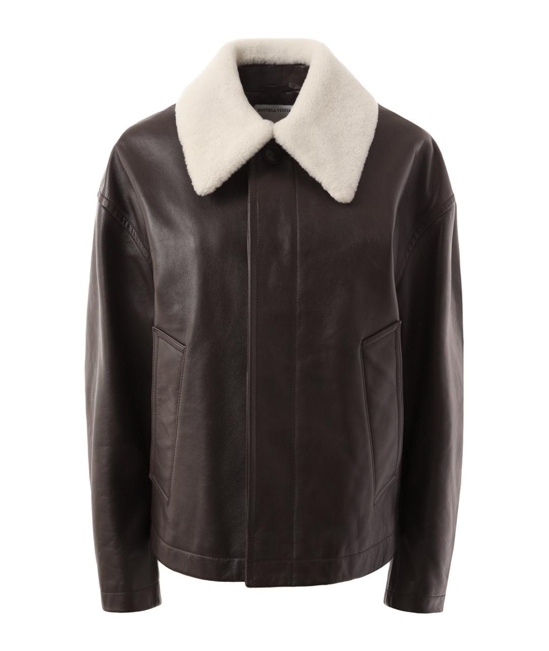 BOTTEGA VENETA Коричневая кожаная куртка, фото 1
