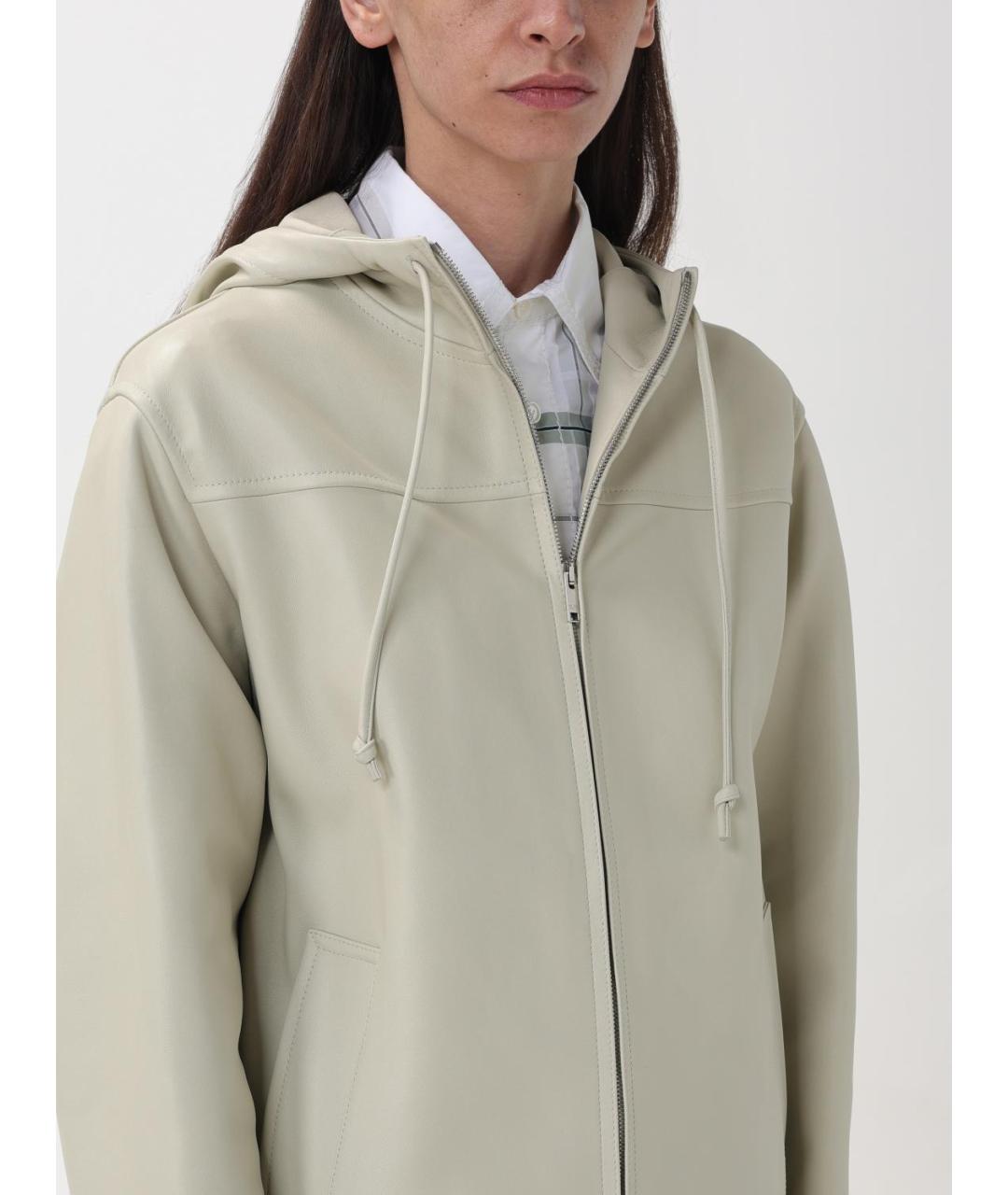 BOTTEGA VENETA Бежевая кожаная куртка, фото 6