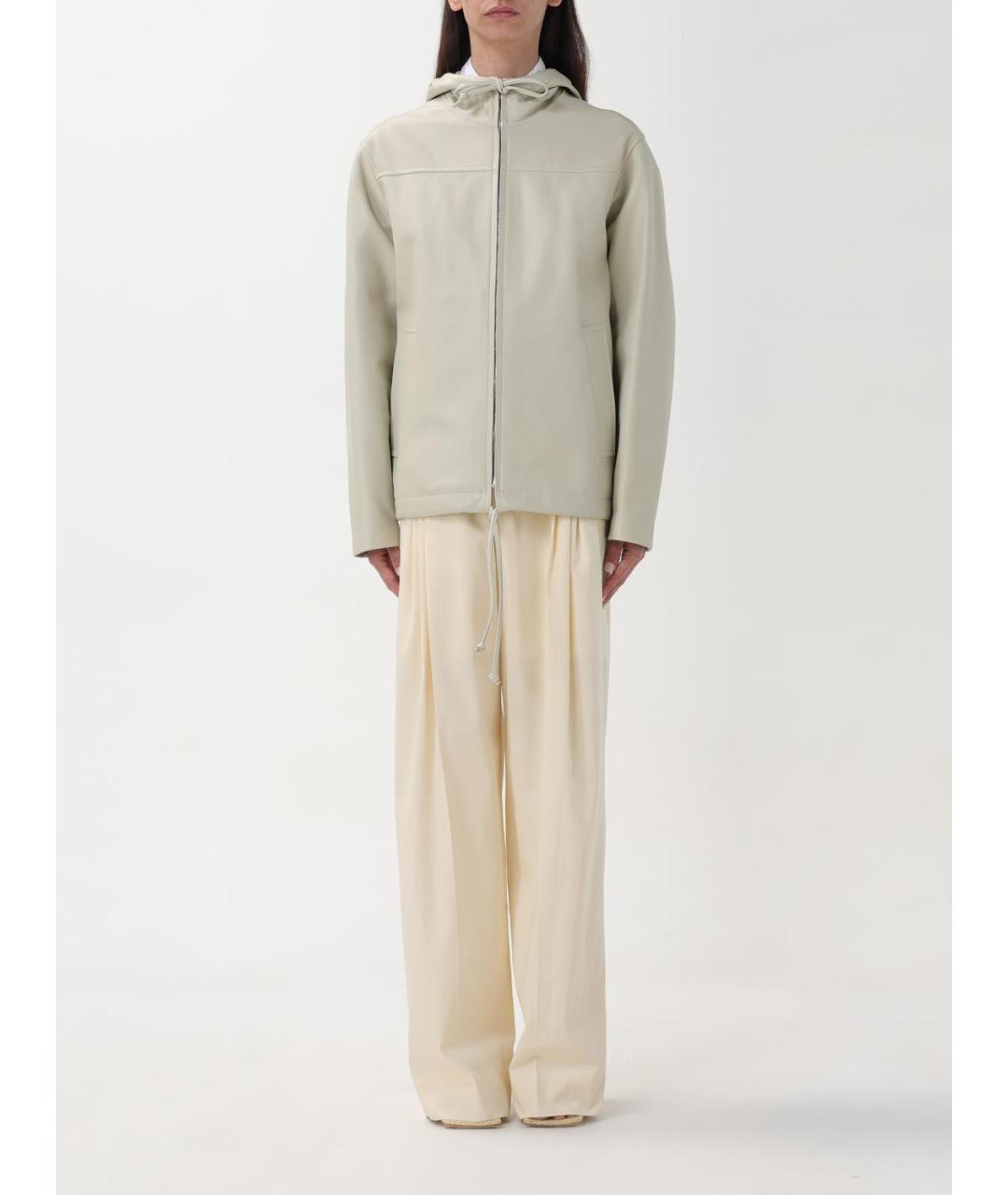 BOTTEGA VENETA Бежевая кожаная куртка, фото 2