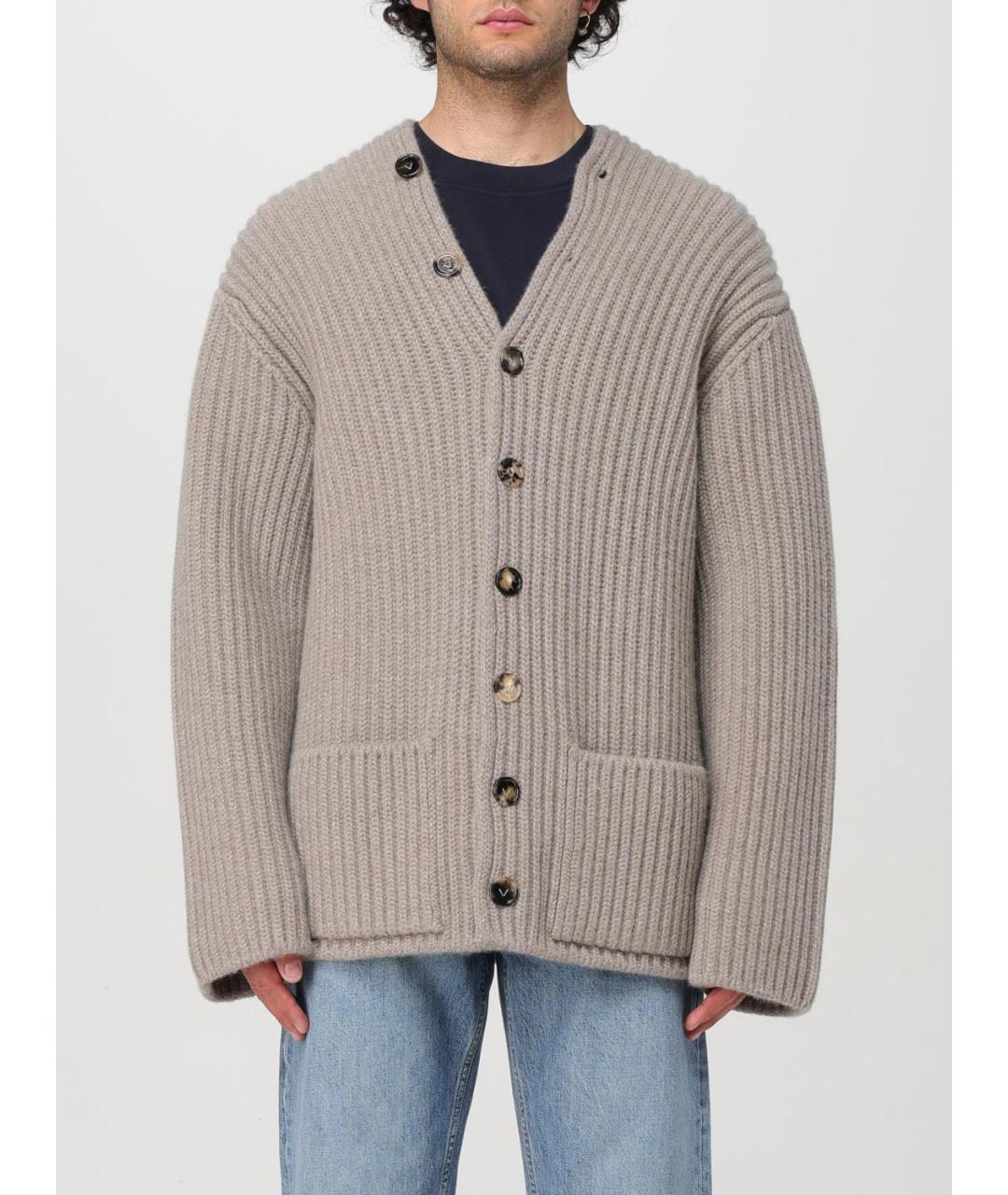 BOTTEGA VENETA Бежевый шерстяной кардиган, фото 2