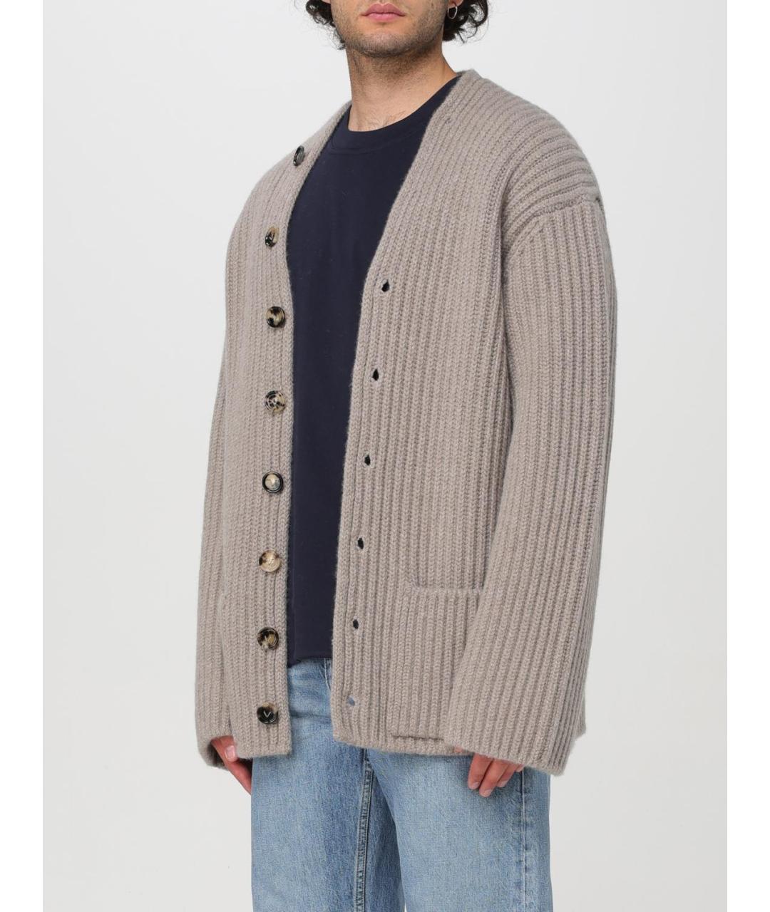 BOTTEGA VENETA Бежевый шерстяной кардиган, фото 5