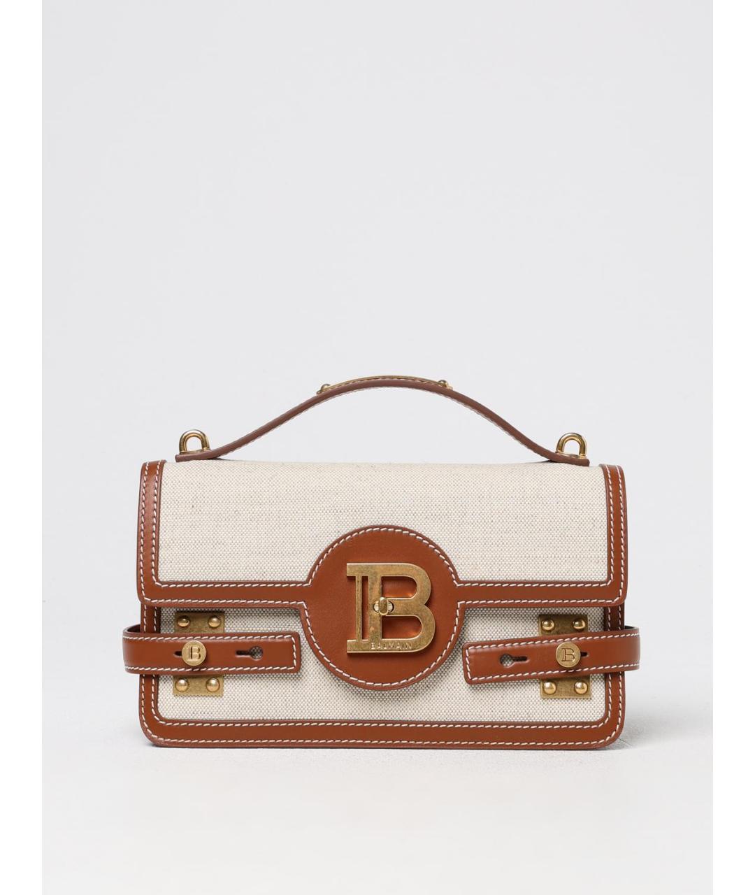 BALMAIN Бежевая хлопковая сумка с короткими ручками, фото 6