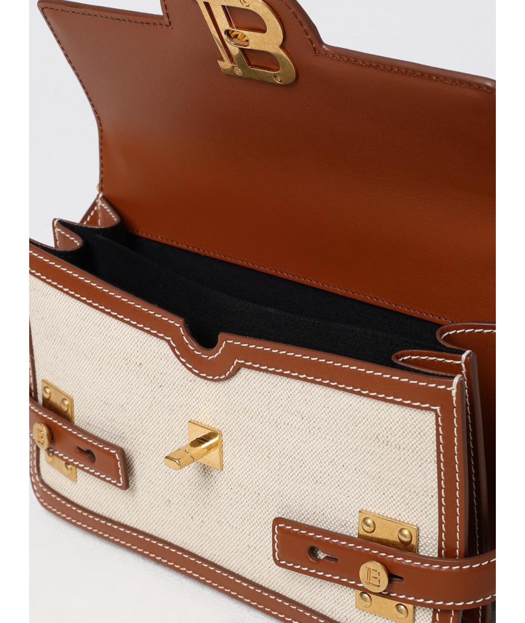 BALMAIN Бежевая хлопковая сумка с короткими ручками, фото 4