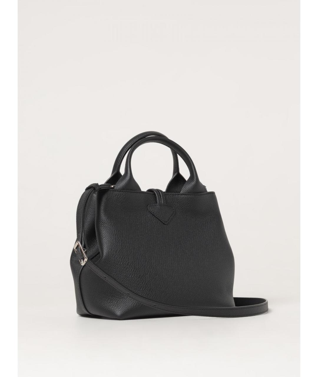 LONGCHAMP Черная кожаная сумка тоут, фото 2