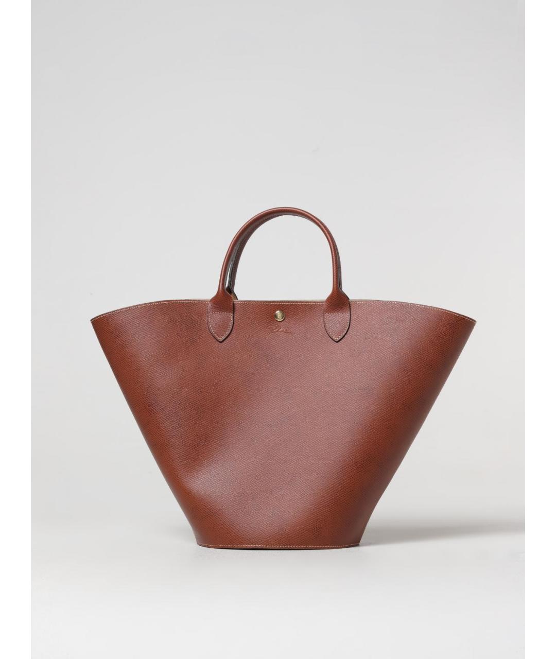 LONGCHAMP Коричневая кожаная сумка тоут, фото 4