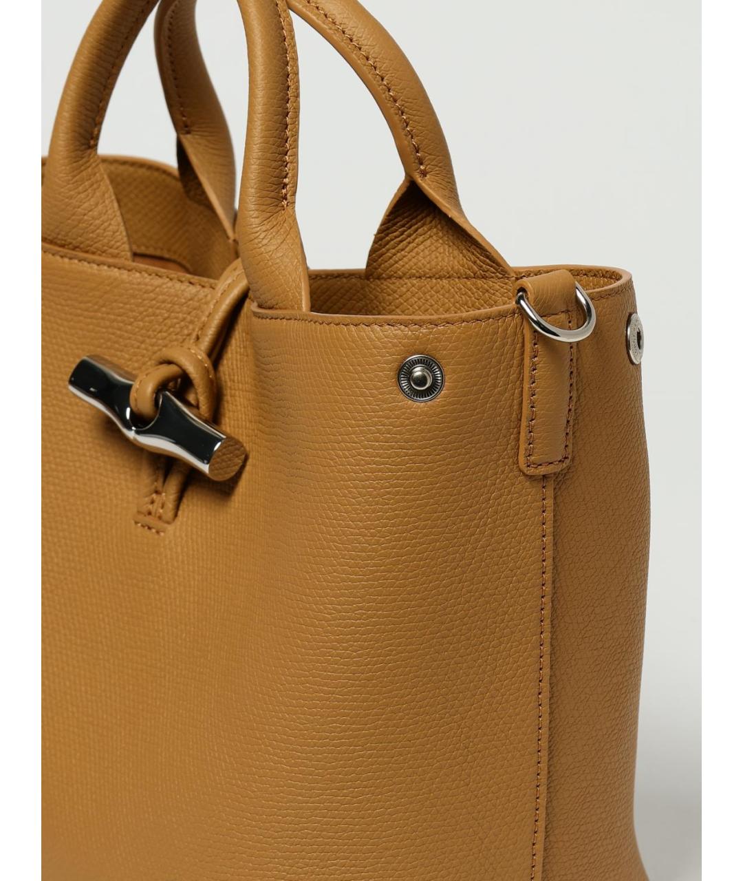 LONGCHAMP Бежевая кожаная сумка тоут, фото 3