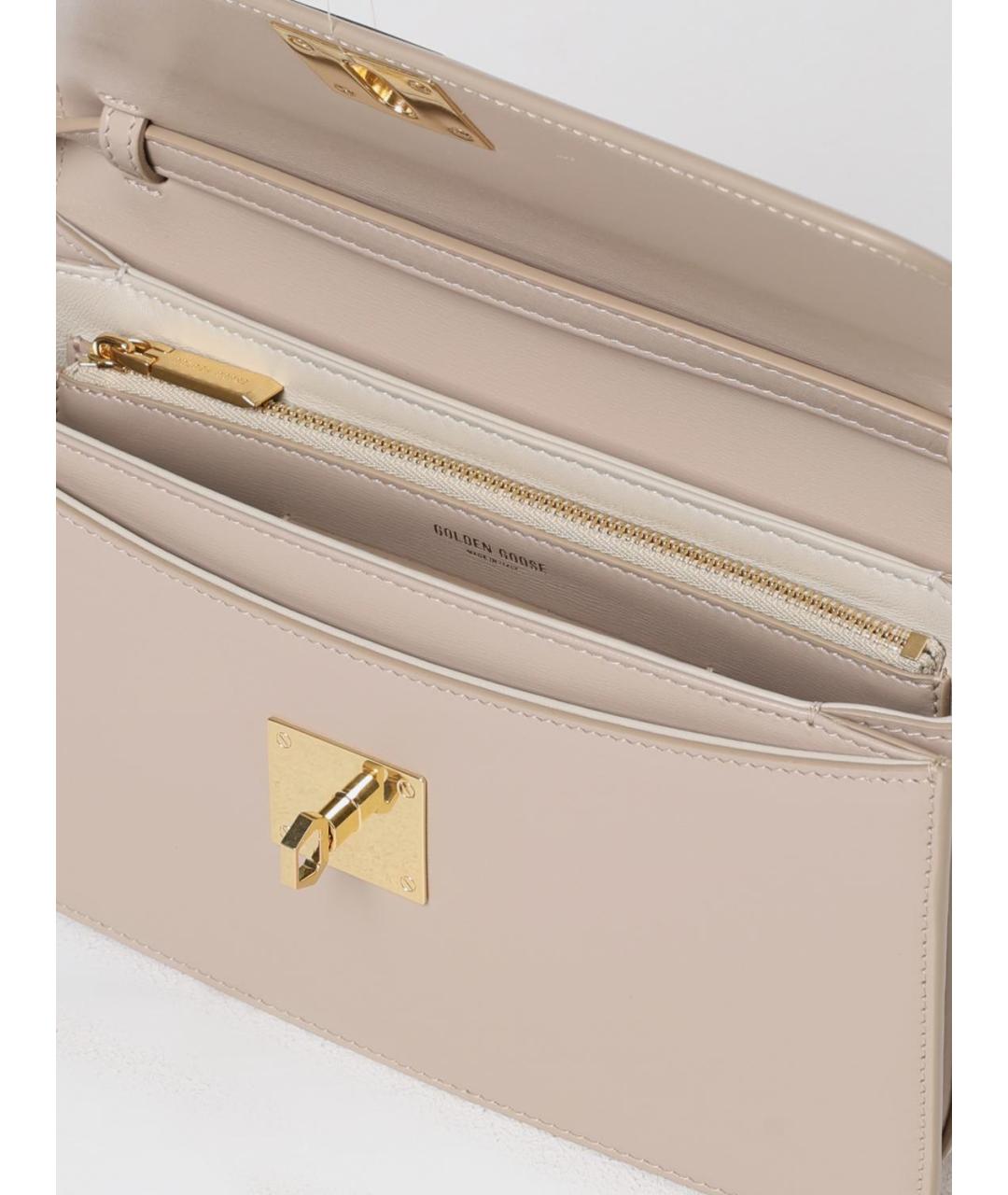 GOLDEN GOOSE DELUXE BRAND Бежевая кожаная сумка через плечо, фото 6