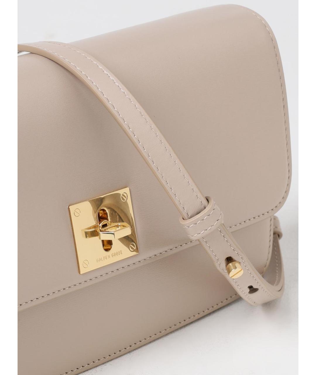 GOLDEN GOOSE DELUXE BRAND Бежевая кожаная сумка через плечо, фото 5