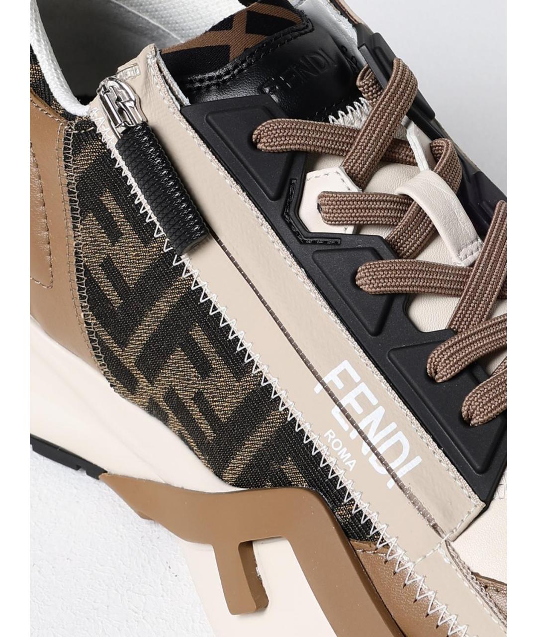 FENDI Мульти кожаные низкие кроссовки / кеды, фото 4