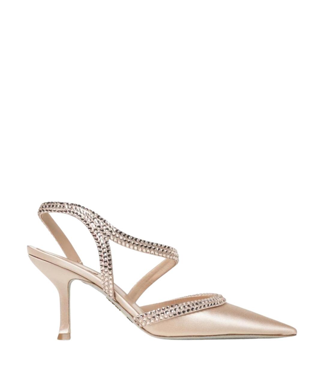 RENE CAOVILLA Бежевые текстильные туфли, фото 1