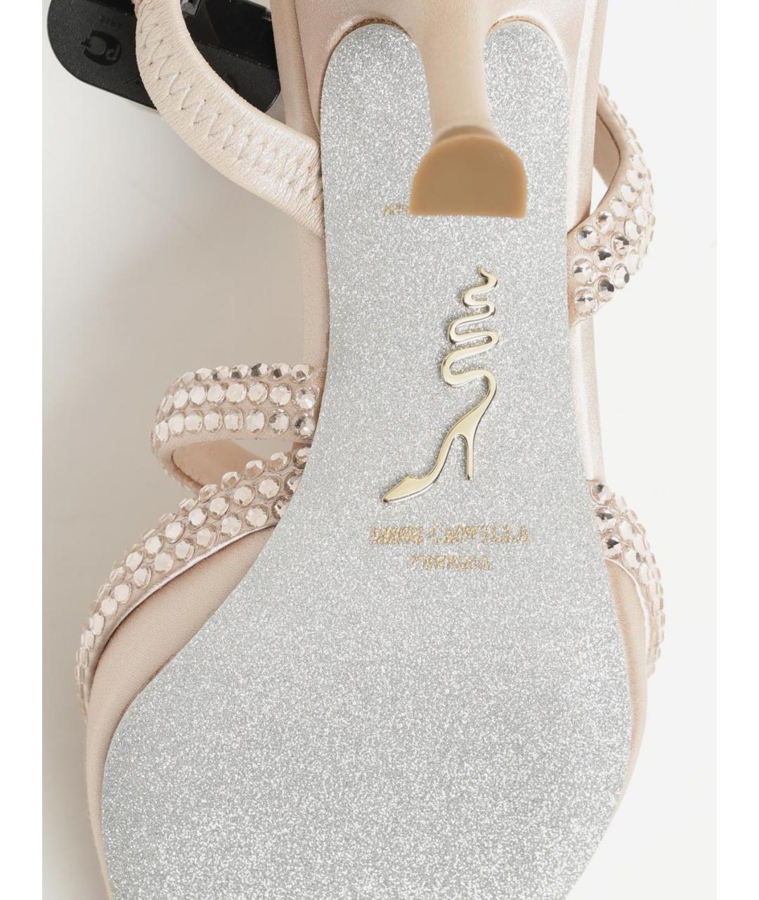 RENE CAOVILLA Бежевые текстильные туфли, фото 4