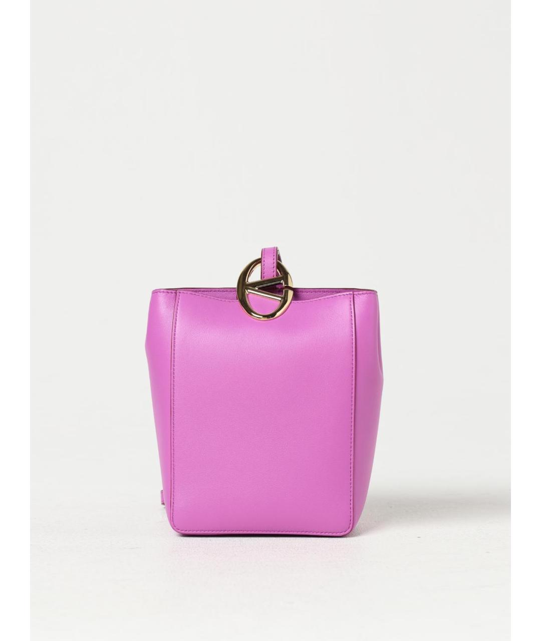 VALENTINO Фуксия кожаная сумка через плечо, фото 6