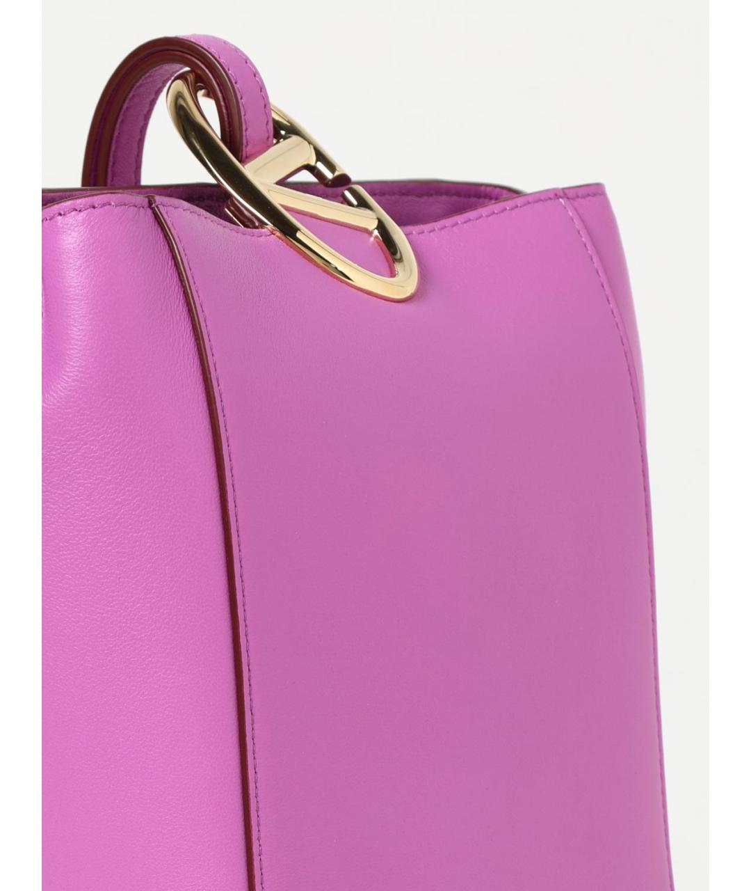 VALENTINO Фуксия кожаная сумка через плечо, фото 4