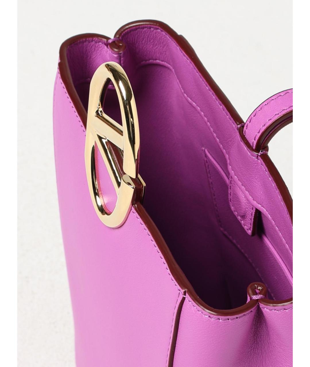 VALENTINO Фуксия кожаная сумка через плечо, фото 5