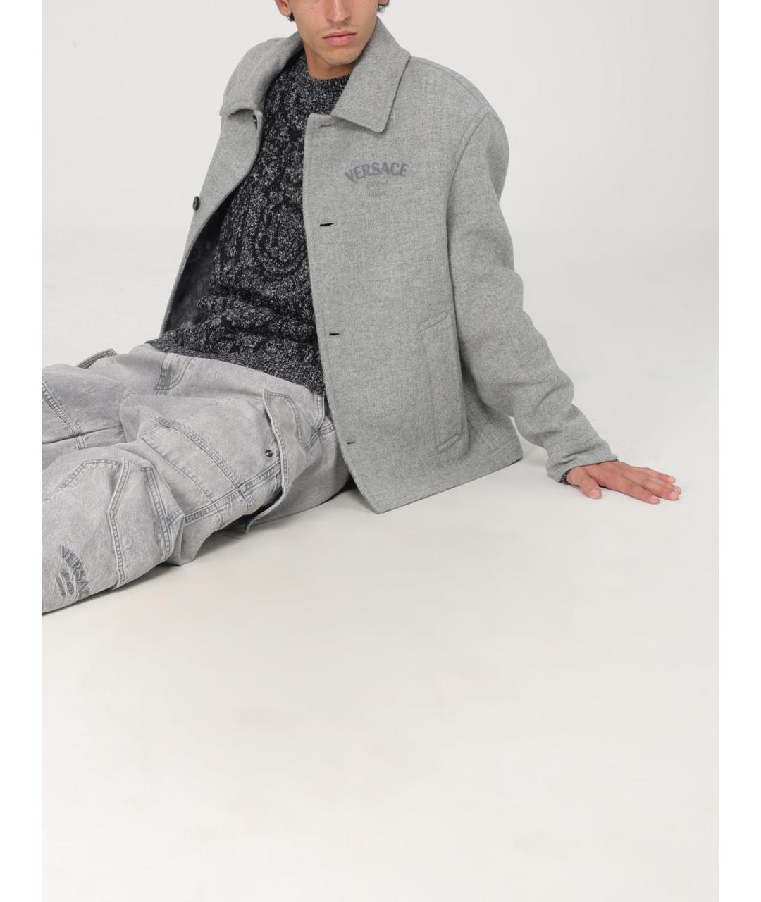 VERSACE Серая шерстяная куртка, фото 3