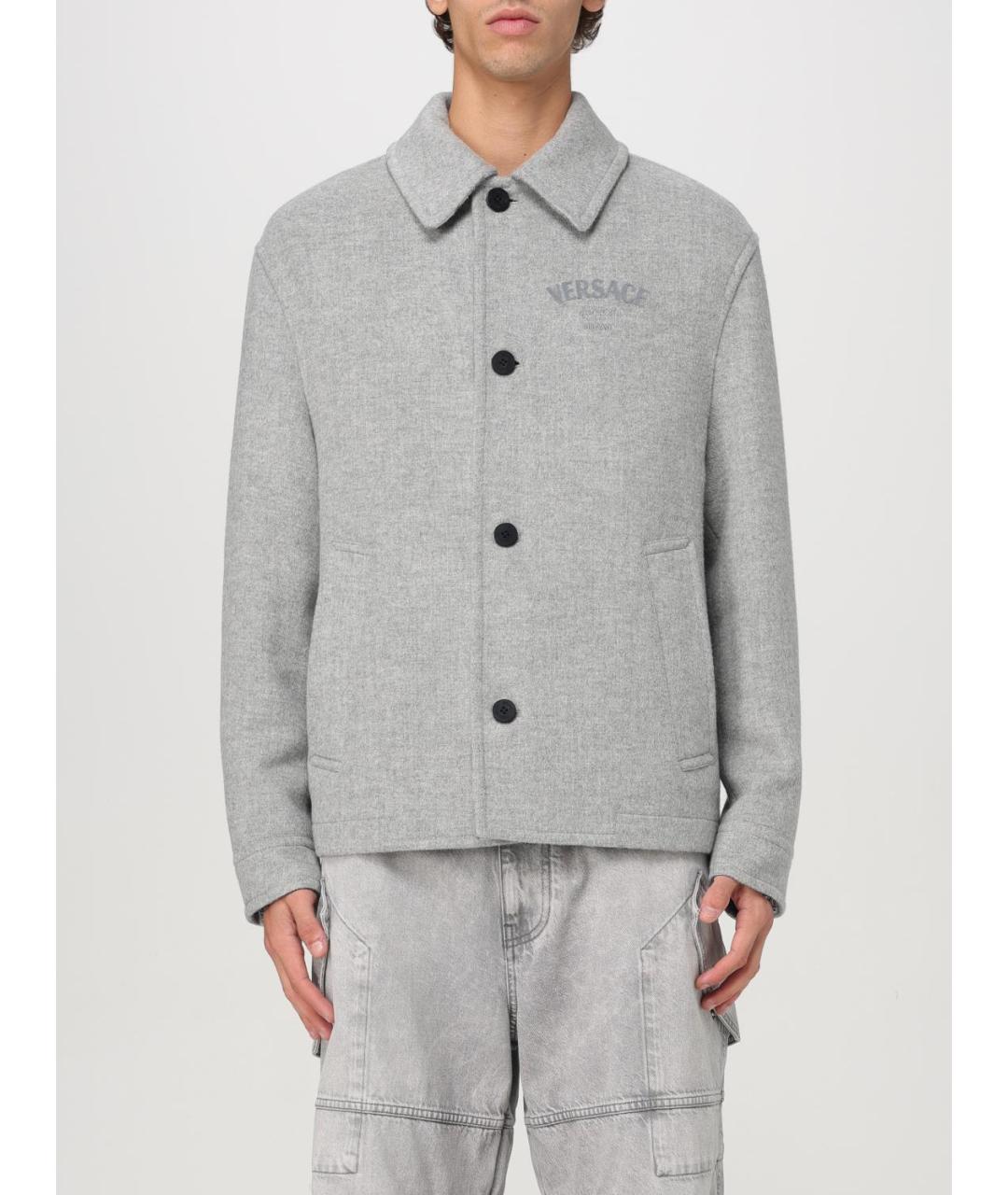 VERSACE Серая шерстяная куртка, фото 2