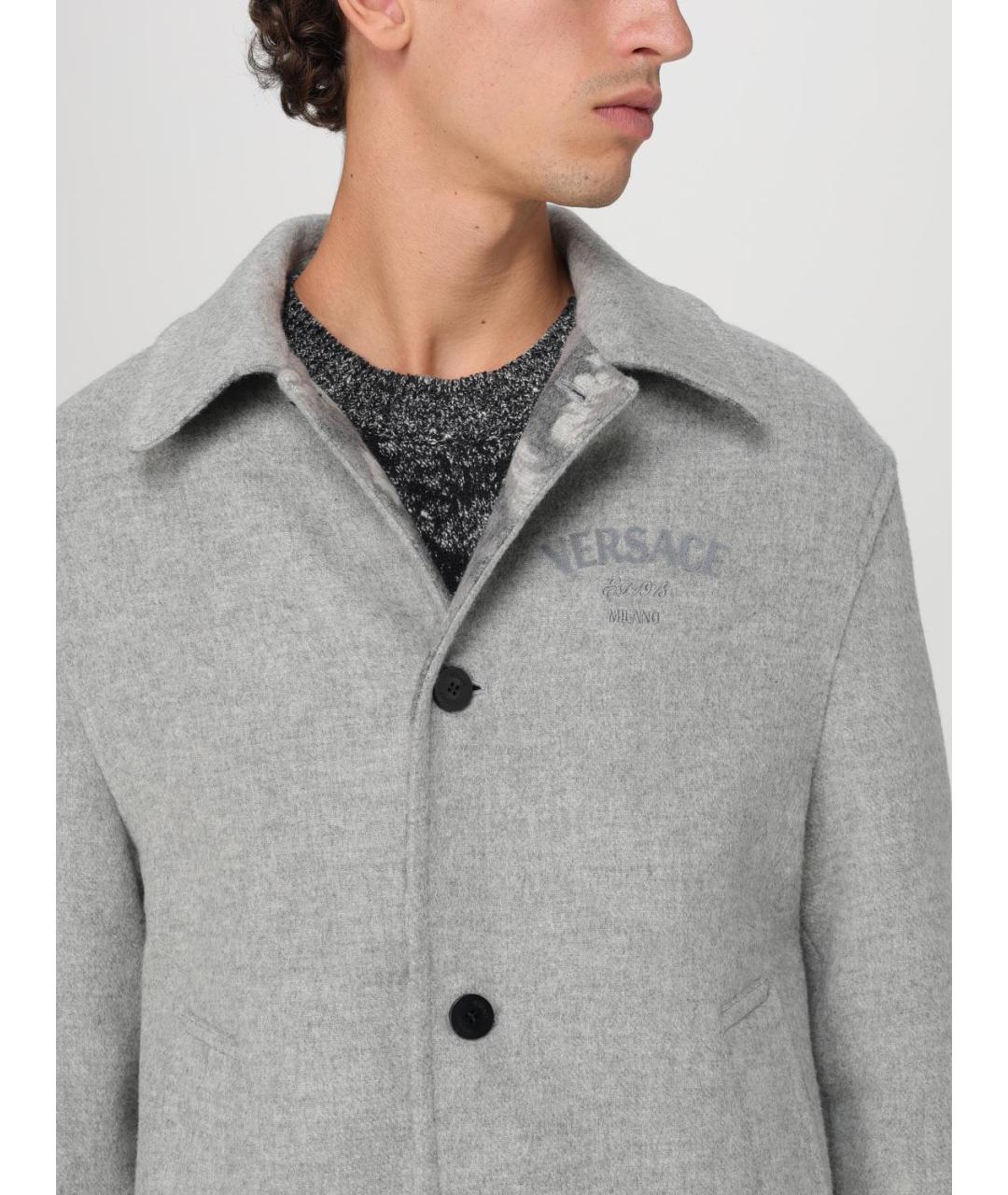 VERSACE Серая шерстяная куртка, фото 6