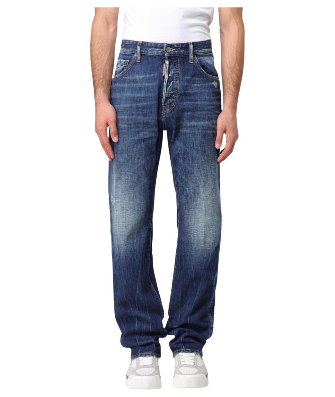 DSQUARED2 Синие хлопковые прямые джинсы, фото 1