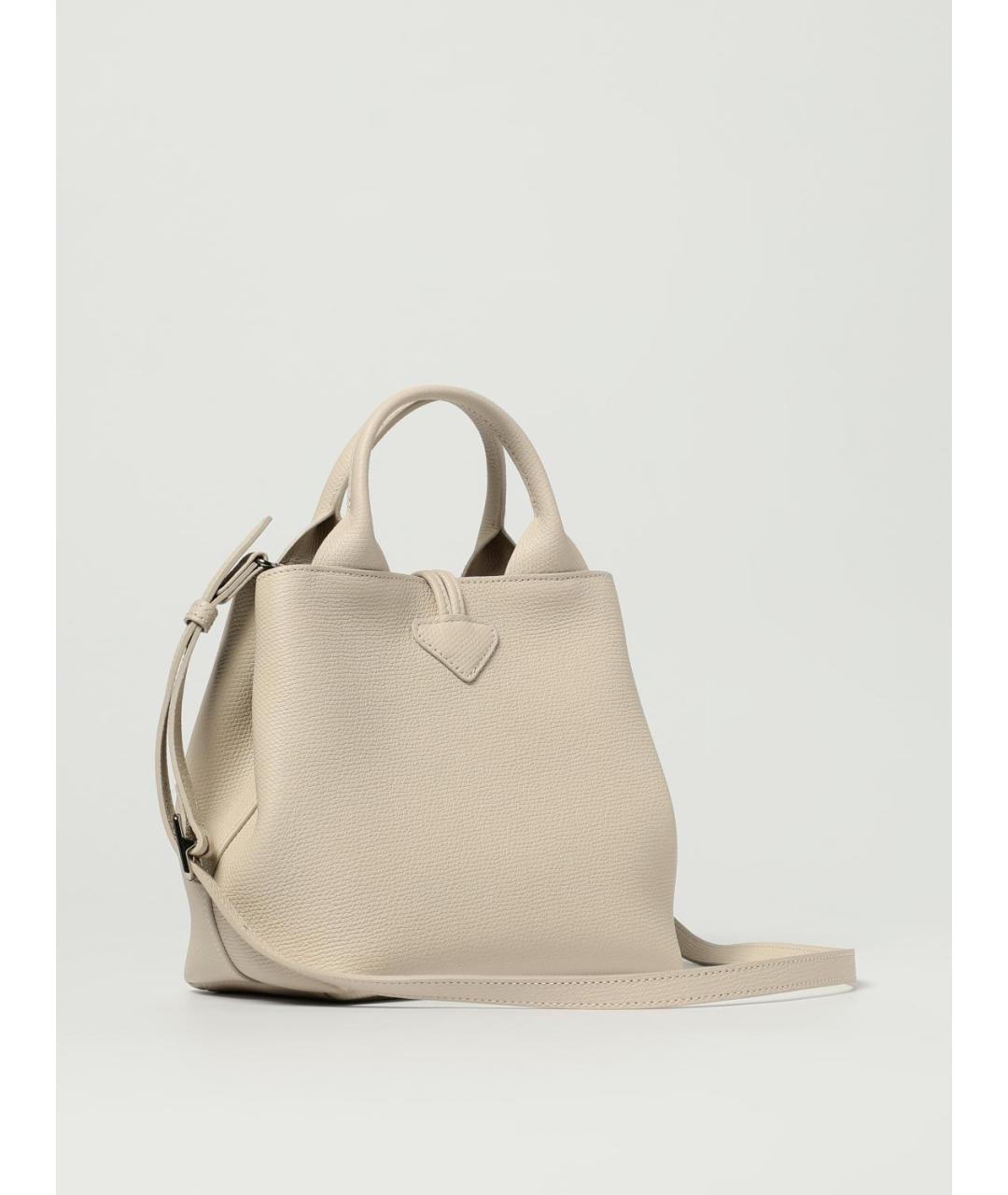 LONGCHAMP Белая кожаная сумка тоут, фото 2