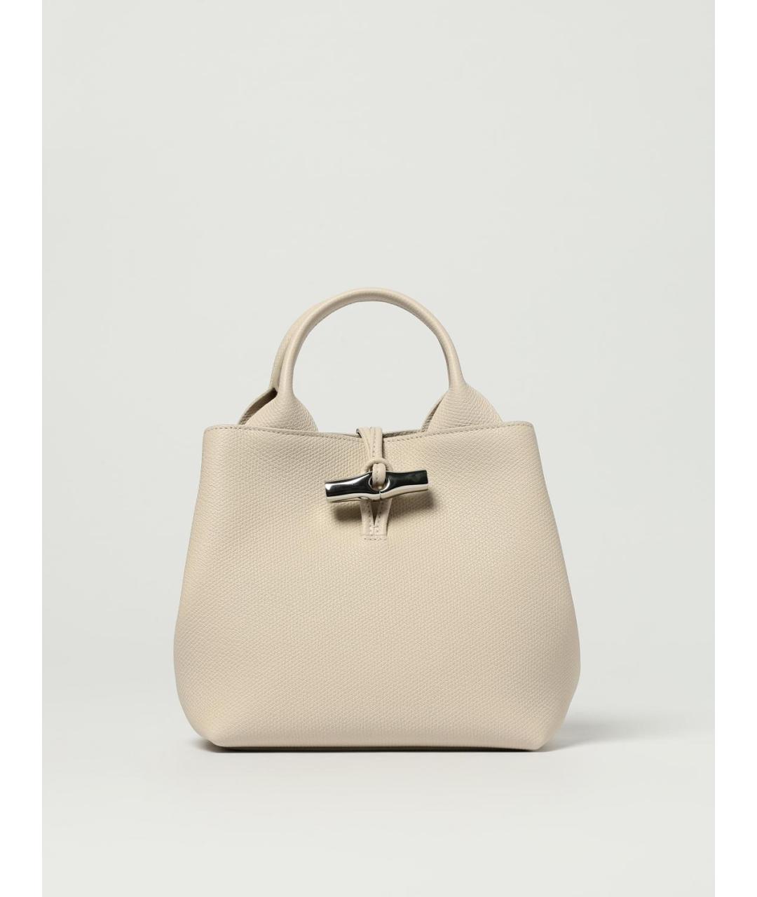 LONGCHAMP Белая кожаная сумка тоут, фото 3