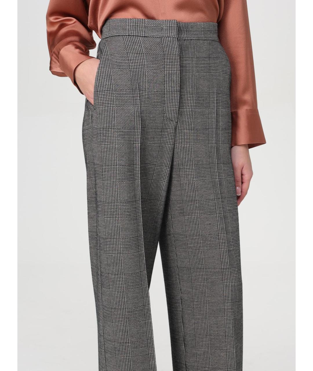 MAX MARA Серые шерстяные брюки широкие, фото 3